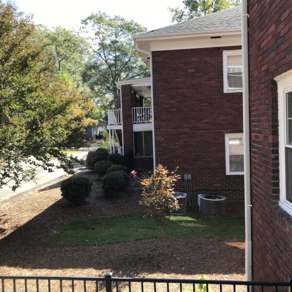 View from the back porch of 357 Mills Ave, back porches of 361 Mills Ave are seen